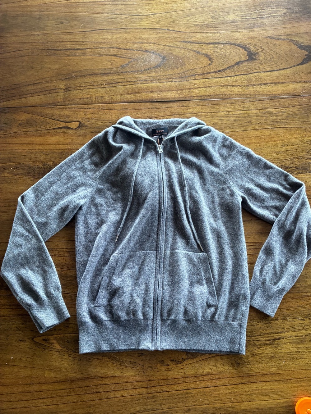 Quince Gray Full-Zip Hooded 100% Cashmere Sweater NWT size S